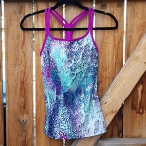 Fabletics workout tank top colorful print xs